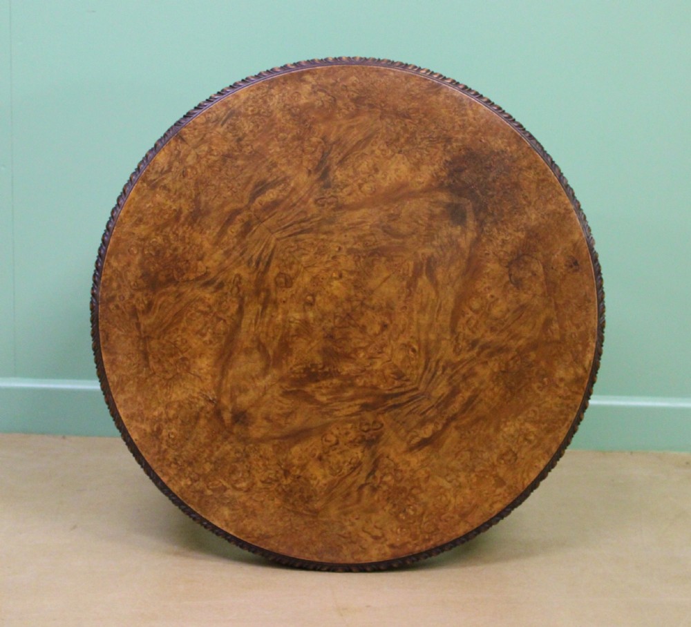 Round Burr Walnut Coffee Table View IV