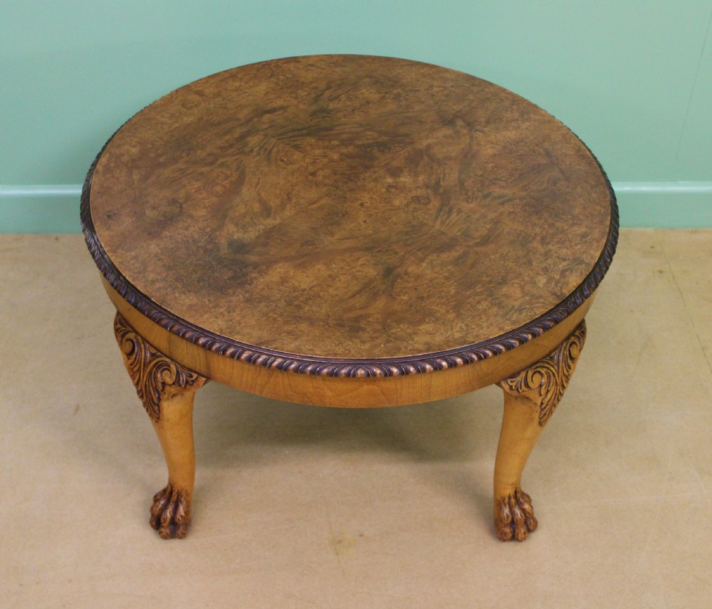 Round Burr Walnut Coffee Table View VI