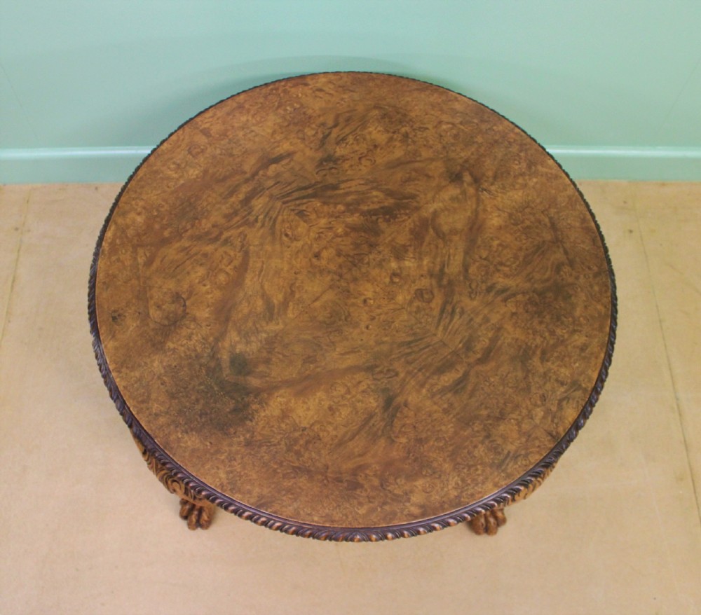 Round Burr Walnut Coffee Table View VII