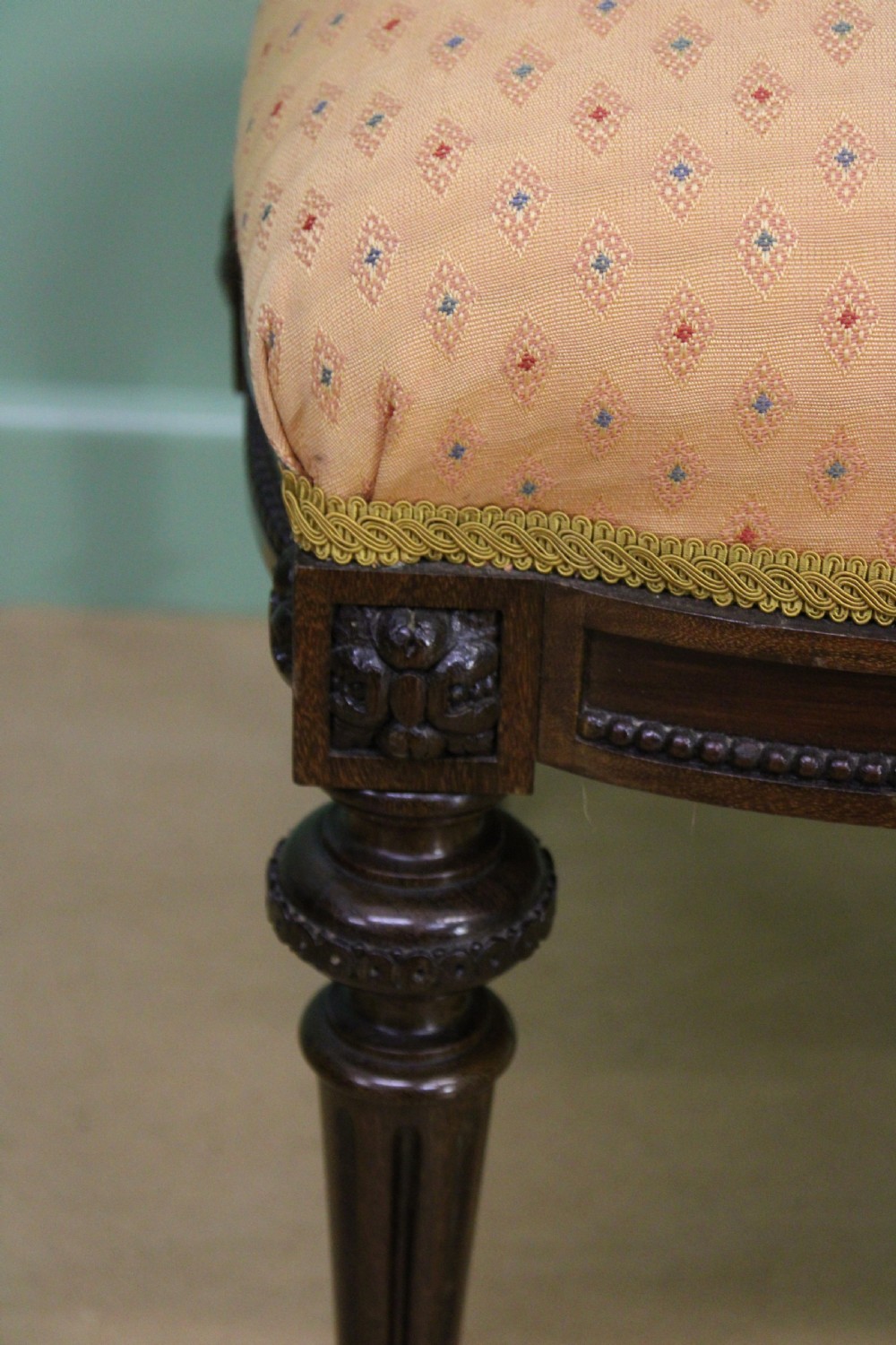 Pair of Victorian Upholstered Mahogany Stools View VII