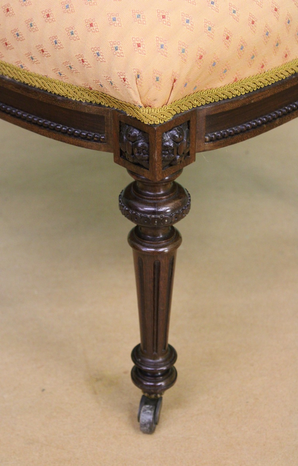 Pair of Victorian Upholstered Mahogany Stools View IX