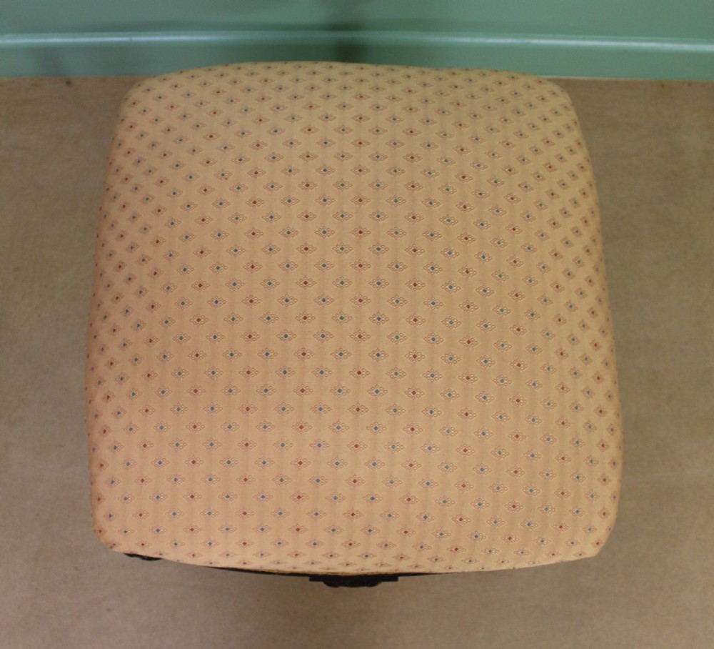 Pair of Victorian Upholstered Mahogany Stools View XI