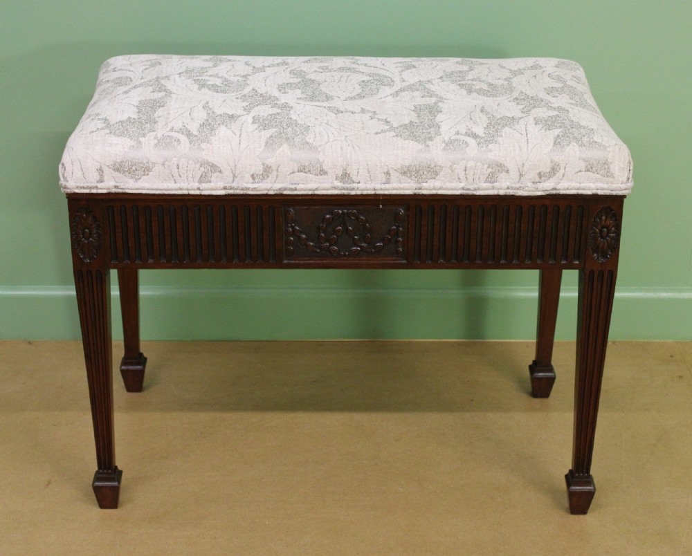 Adams Style Mahogany Piano Stool