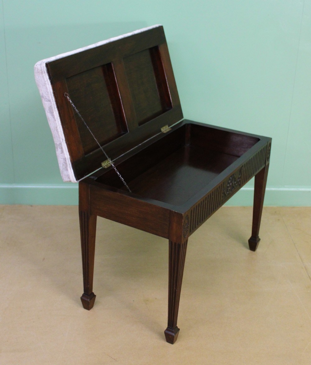Adams Style Mahogany Piano Stool View IV