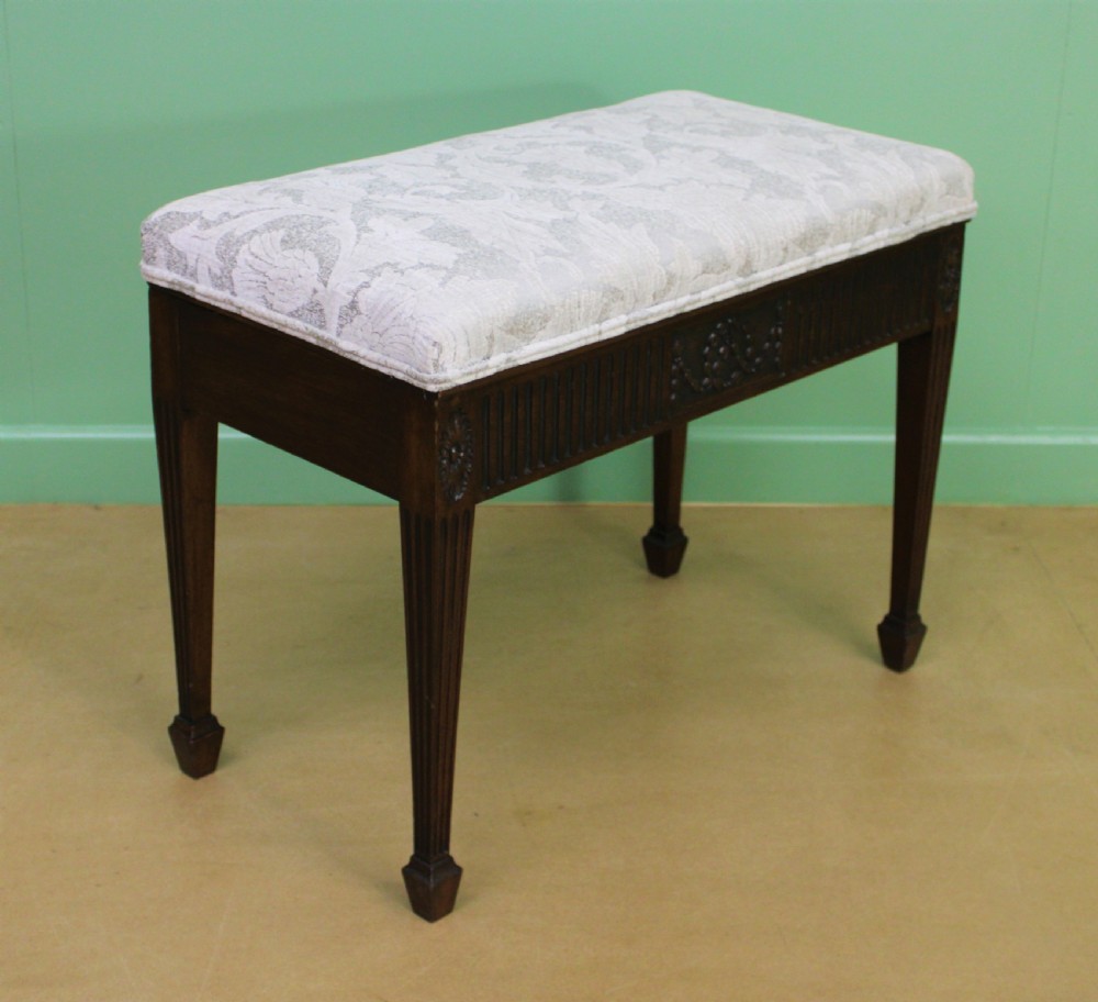 Adams Style Mahogany Piano Stool View V