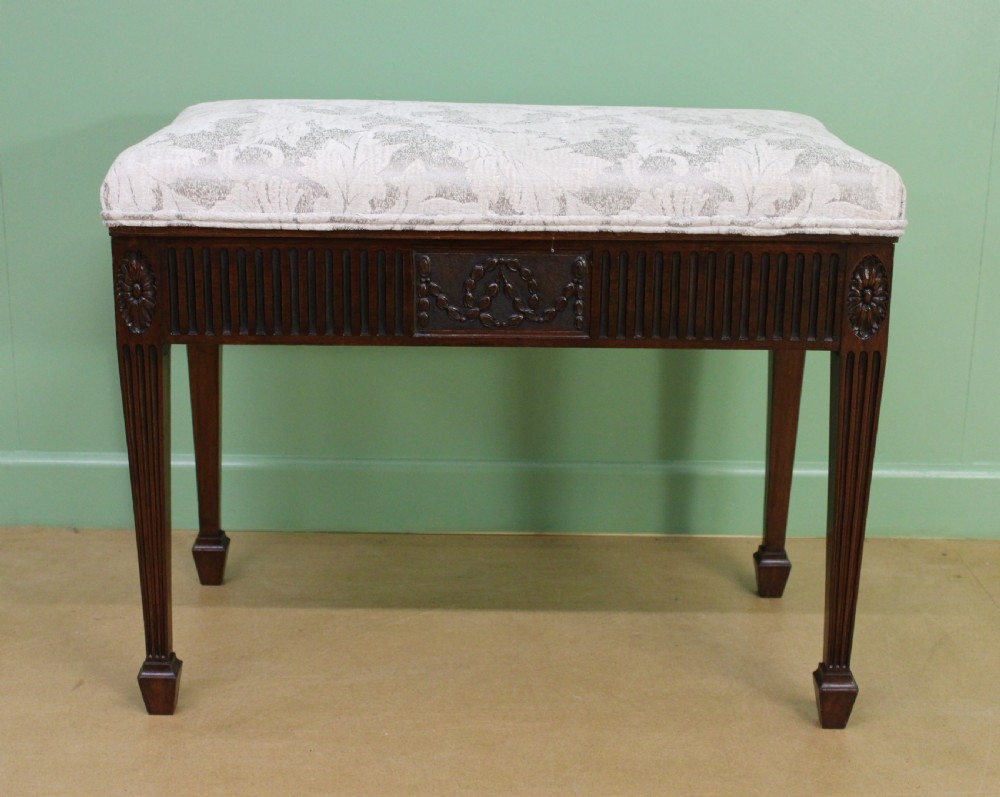 Adams Style Mahogany Piano Stool View VI