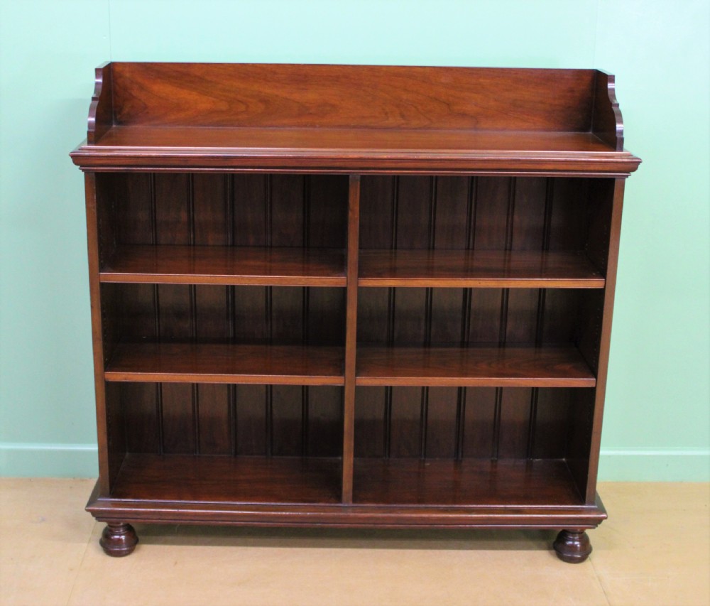 Victorian Walnut Open Bookcase View II