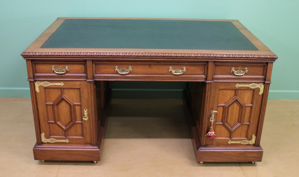 Walnut Partners Pedestal Desk by Maple & Co. View V