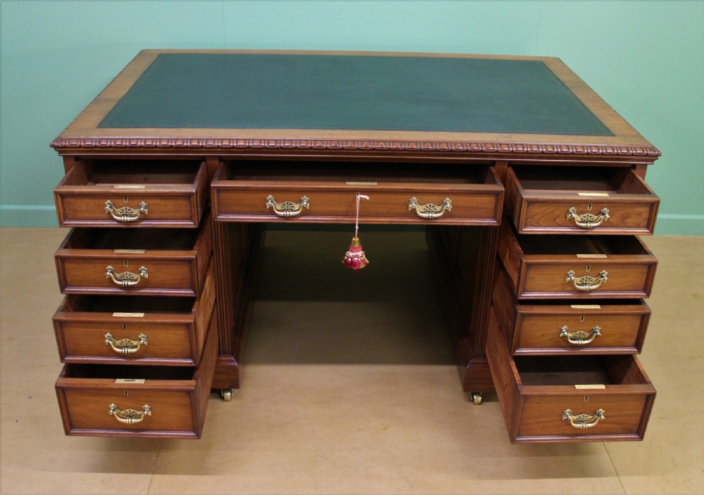 Walnut Partners Pedestal Desk by Maple & Co. View XV