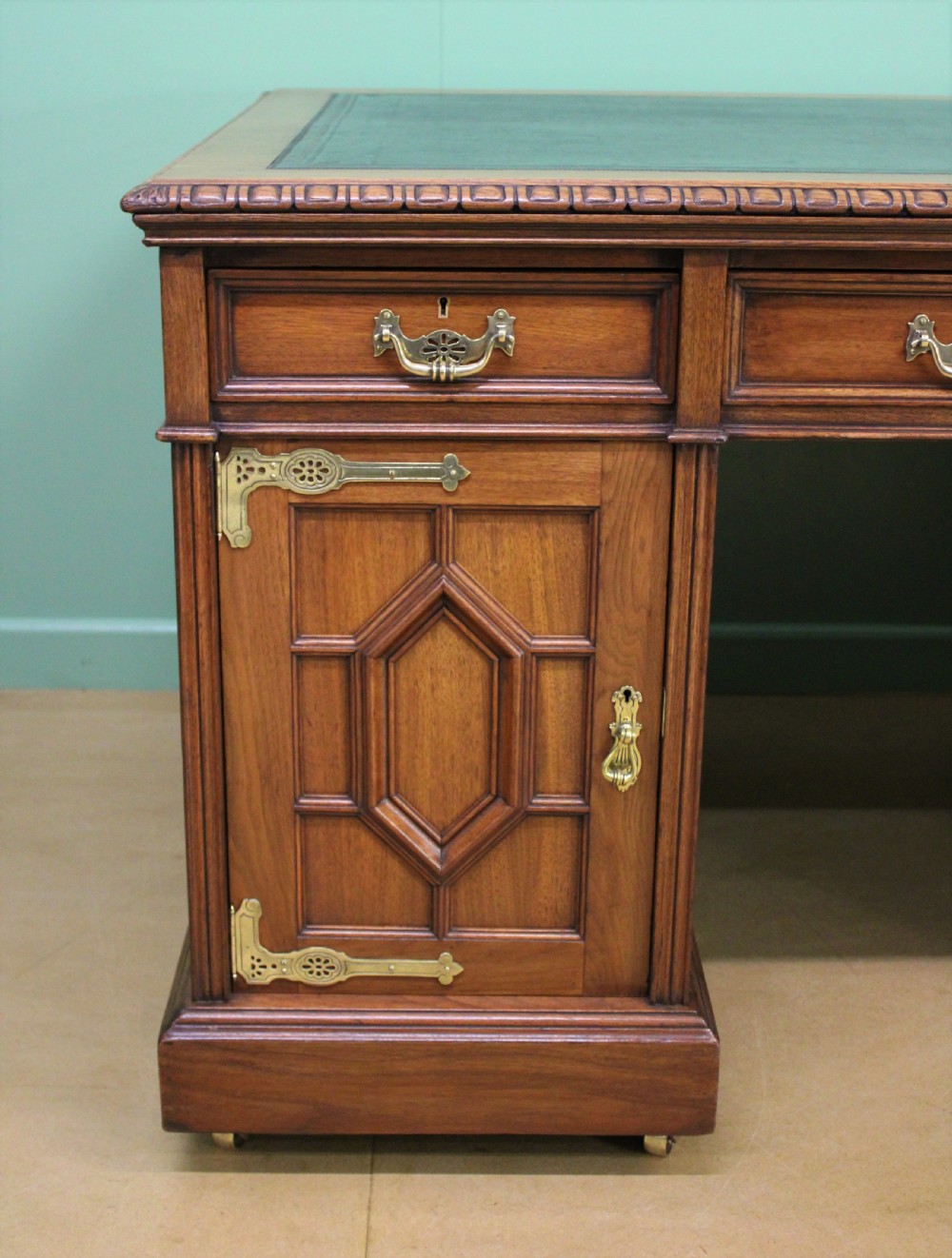 Walnut Partners Pedestal Desk by Maple & Co. View XVIII