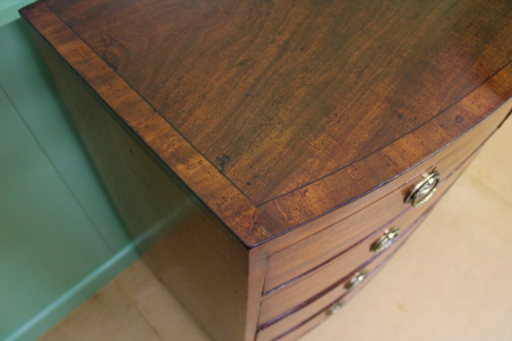 George III Mahogany Bow Chest of Drawers View X