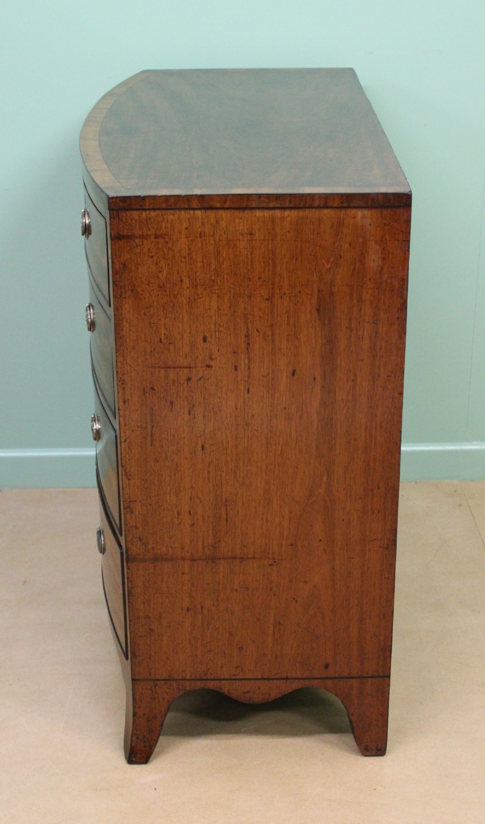 George III Mahogany Bow Chest of Drawers View XXV