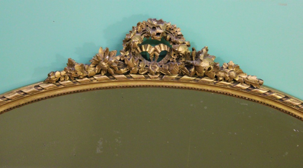 Large Oval Neo-Classical Gilt Wall Mirror View II
