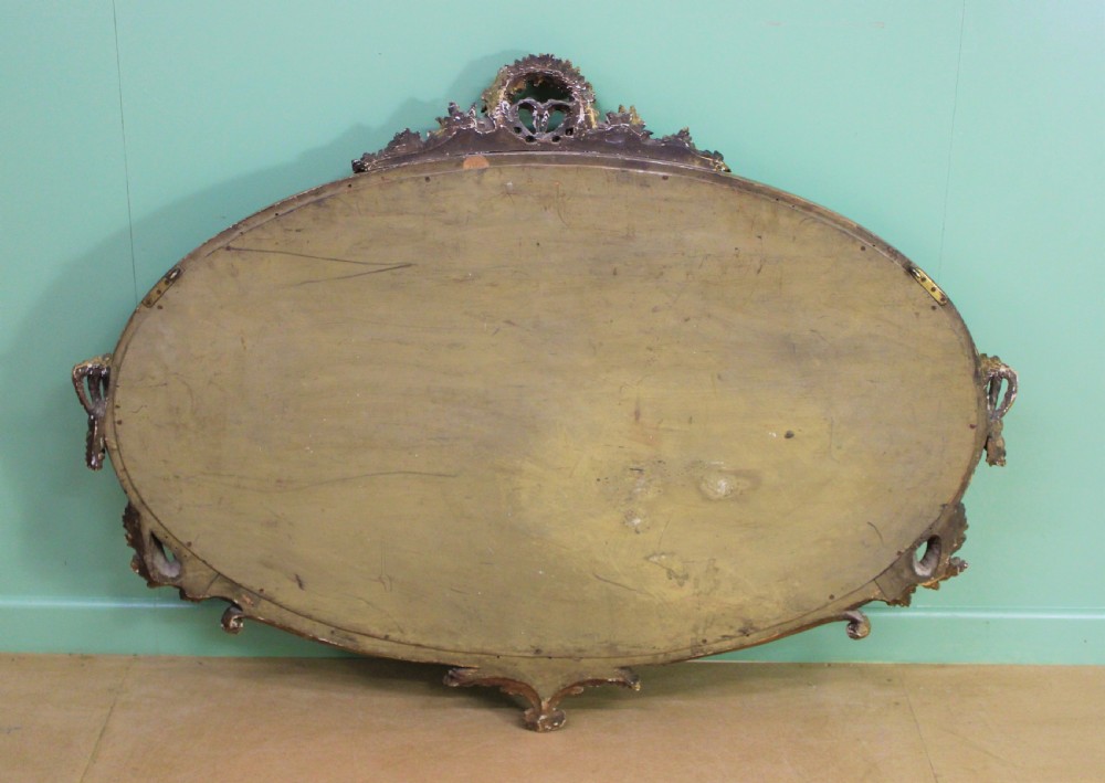Large Oval Neo-Classical Gilt Wall Mirror View V