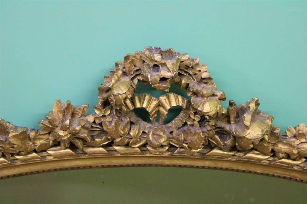 Large Oval Neo-Classical Gilt Wall Mirror View VII