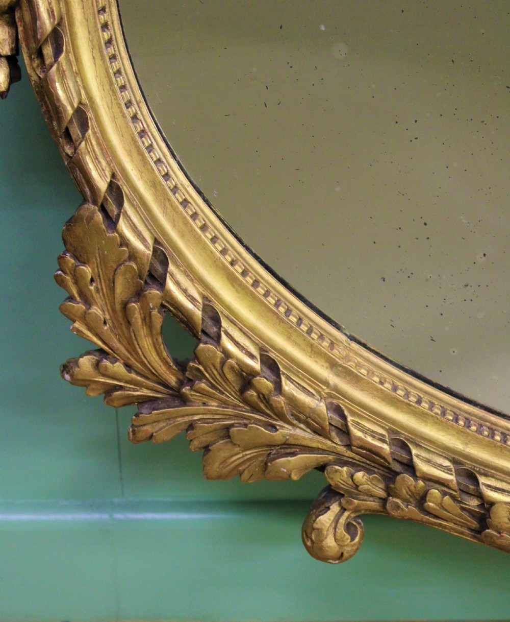 Large Oval Neo-Classical Gilt Wall Mirror View VIII