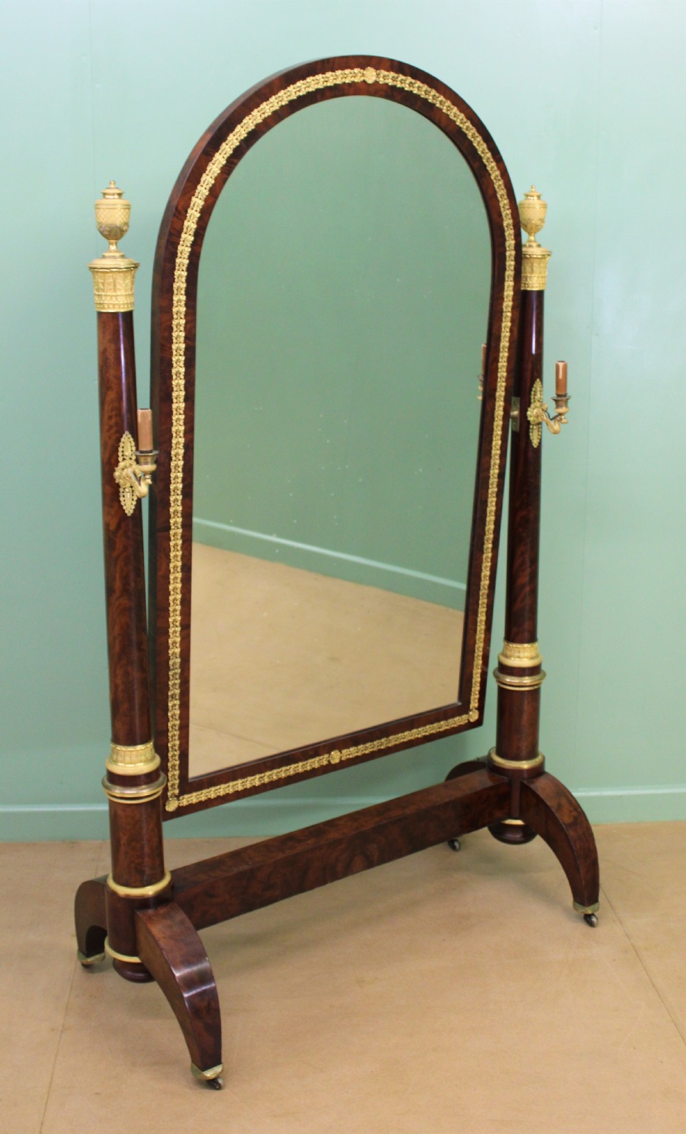 Substantial French Empire Period Cheval Mirror