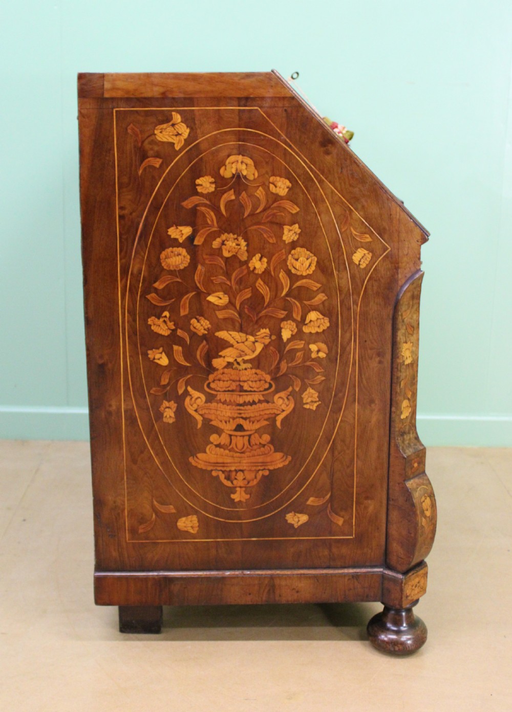 Late 18th C. Dutch Walnut Marquetry Bureau View V
