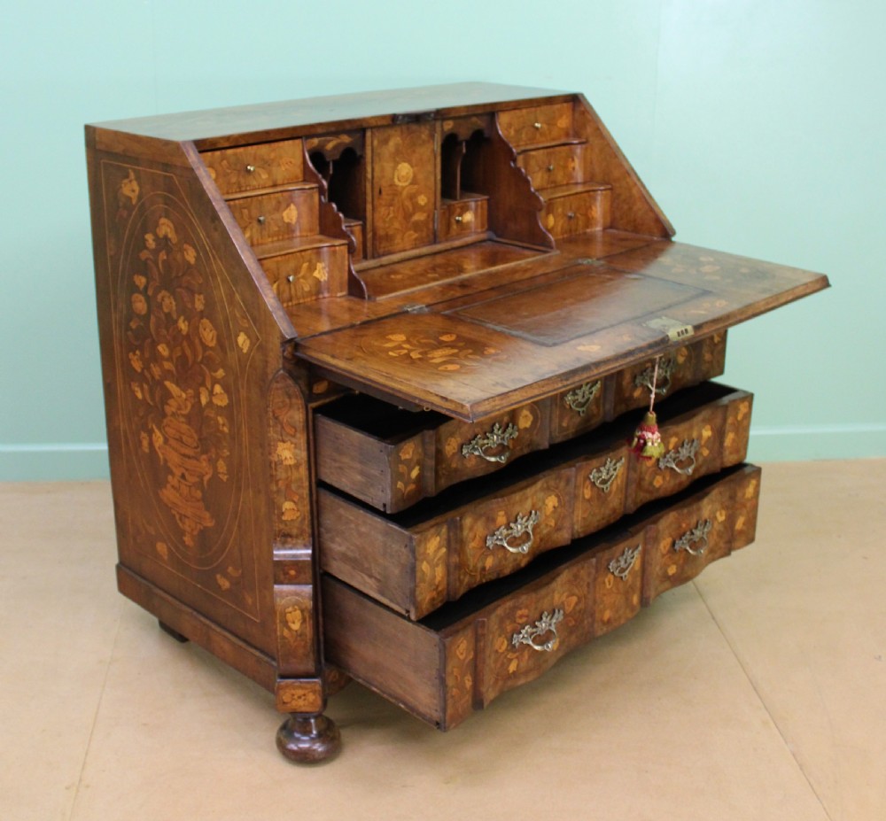 Late 18th C. Dutch Walnut Marquetry Bureau View XXII