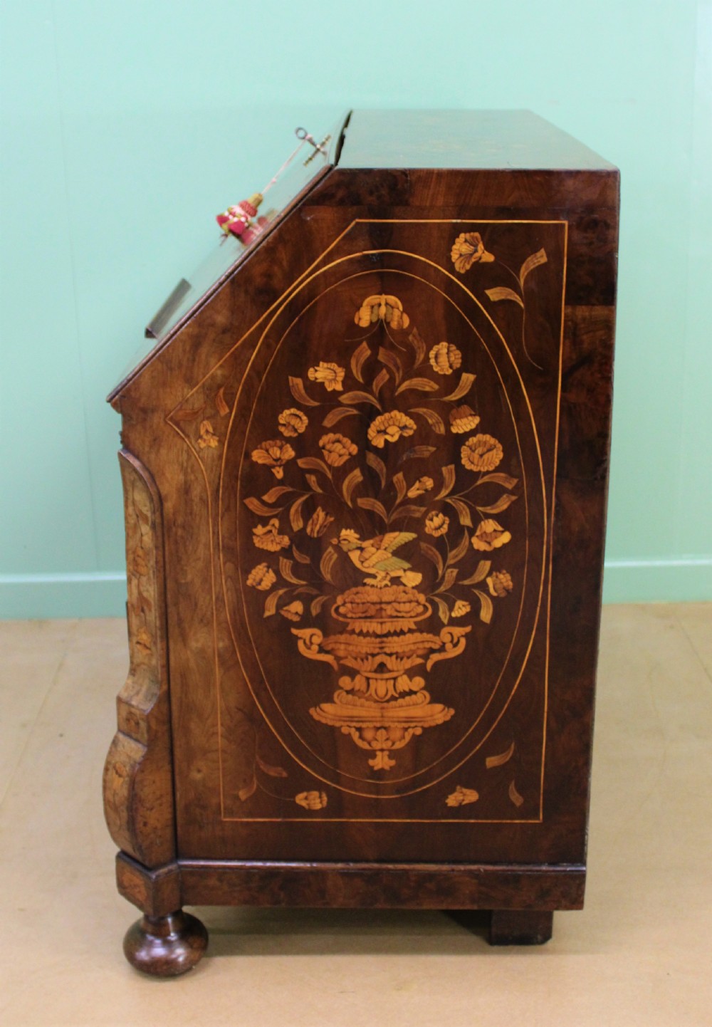 Late 18th C. Dutch Walnut Marquetry Bureau View XXV