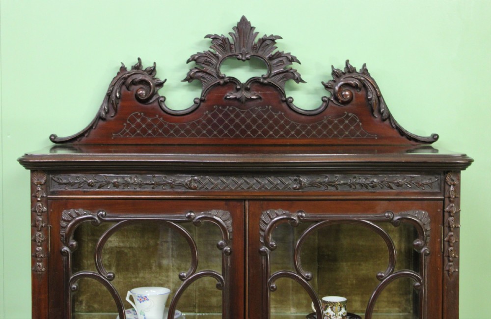 Maple and Co Carved Mahogany Display Cabinet View II