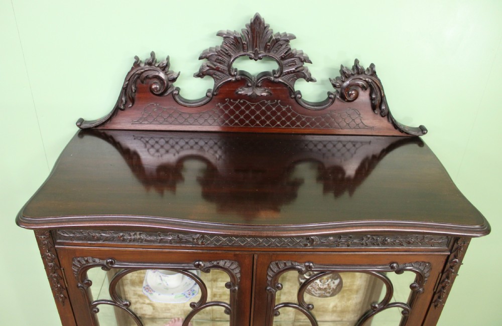 Maple and Co Carved Mahogany Display Cabinet View III