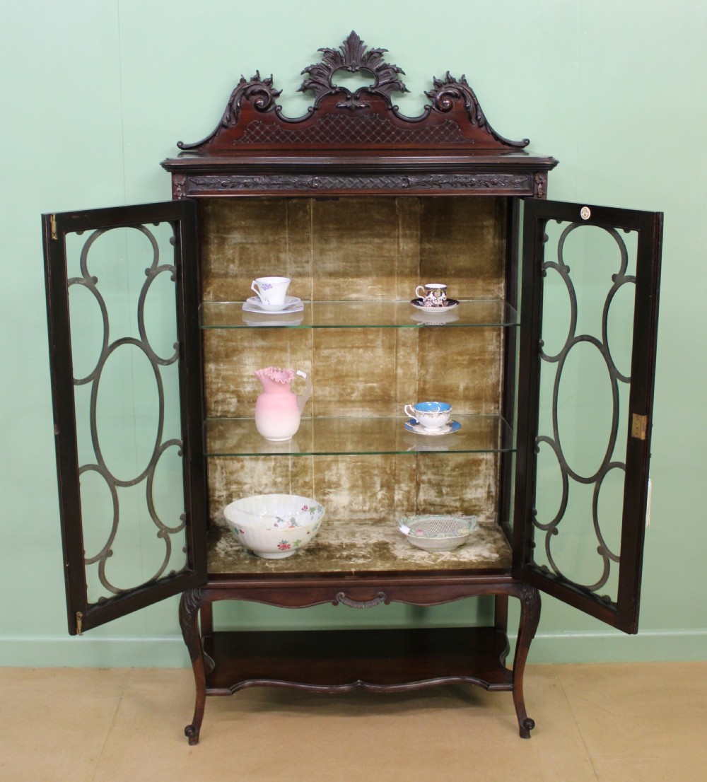 Maple and Co Carved Mahogany Display Cabinet View XIII