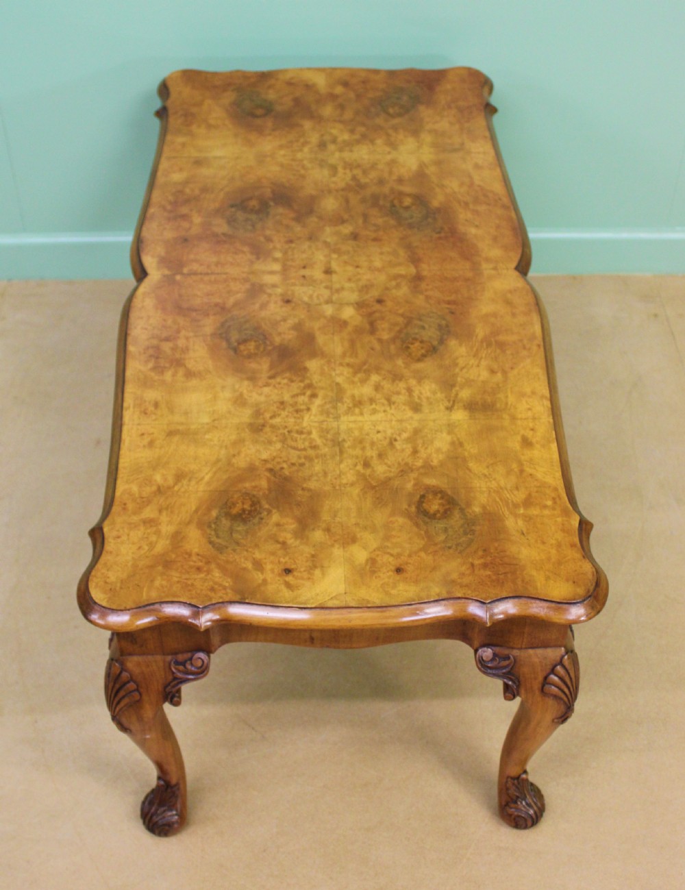 Queen Anne Style Burr Walnut Coffee Table View X