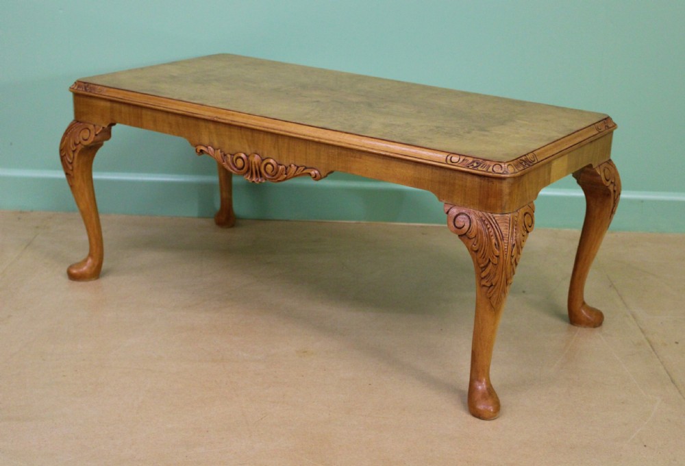 Queen Anne Style Burr Walnut Coffee Table