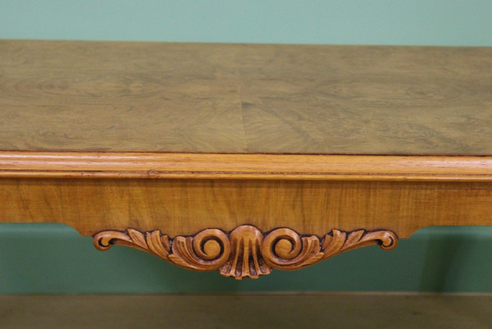 Queen Anne Style Burr Walnut Coffee Table View II