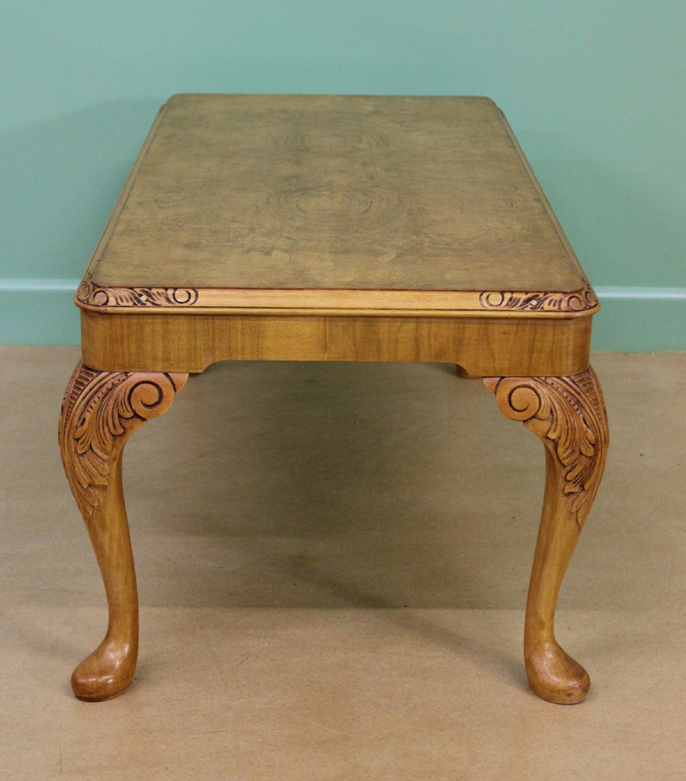 Queen Anne Style Burr Walnut Coffee Table View VI
