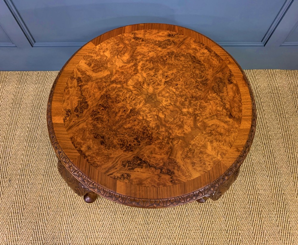 Round Burr Walnut Coffee Table View II