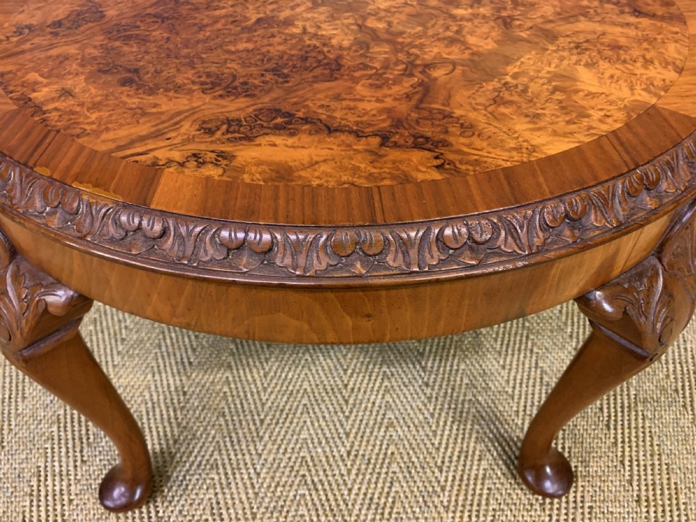 Round Burr Walnut Coffee Table View III