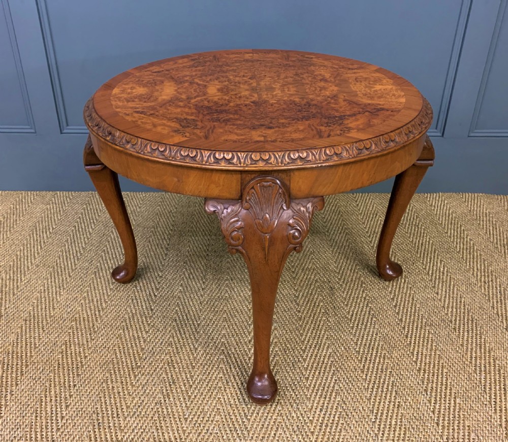 Round Burr Walnut Coffee Table View IV