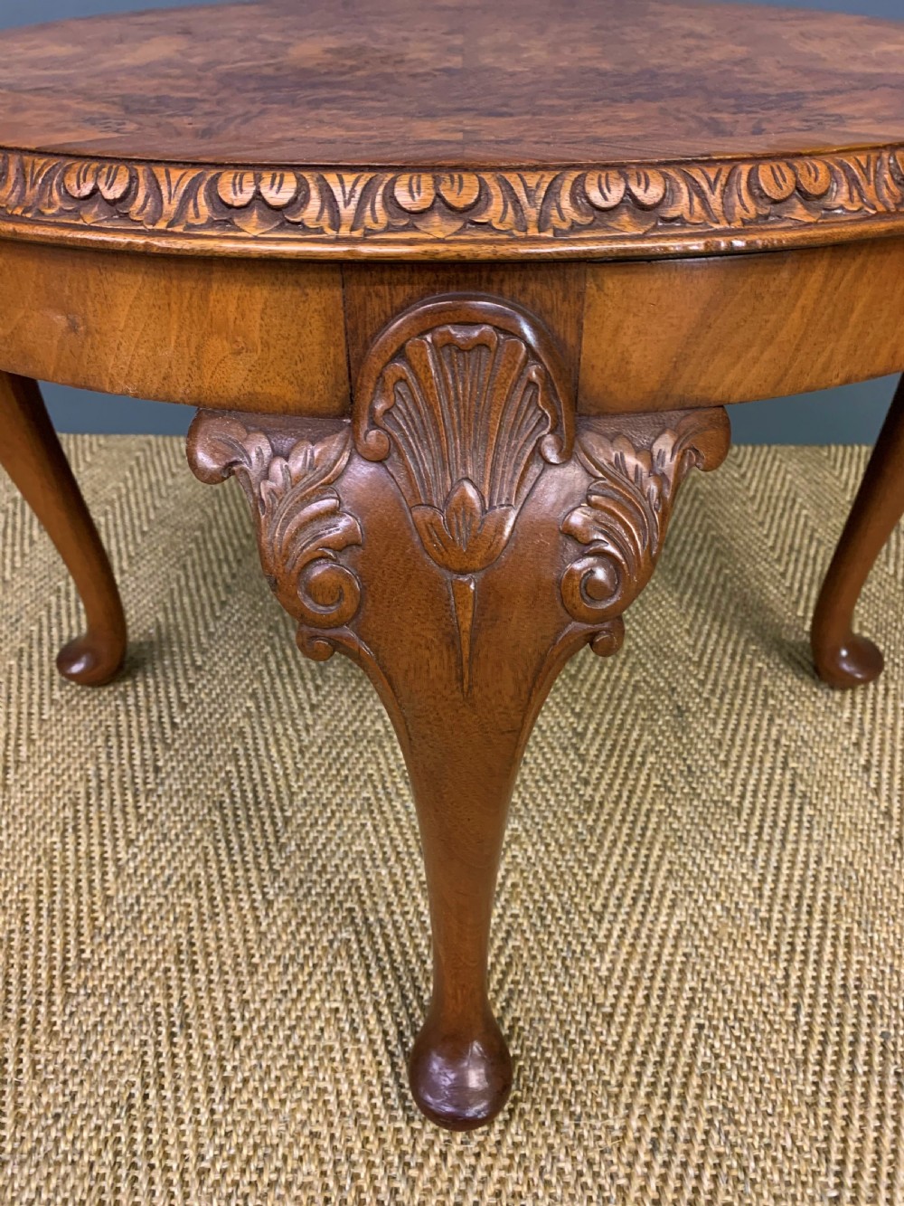 Round Burr Walnut Coffee Table View V