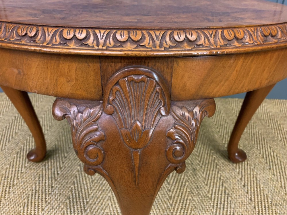 Round Burr Walnut Coffee Table View VI