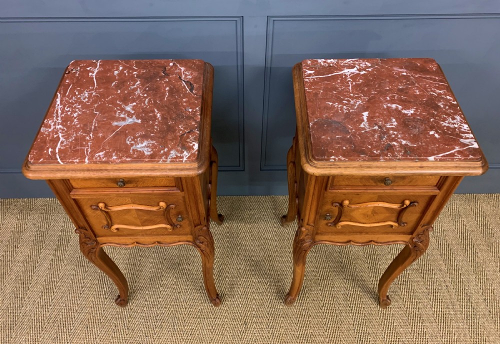 Pair of French Walnut Bedside Cupboards View III