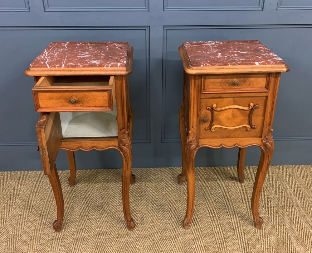 Pair of French Walnut Bedside Cupboards View IV