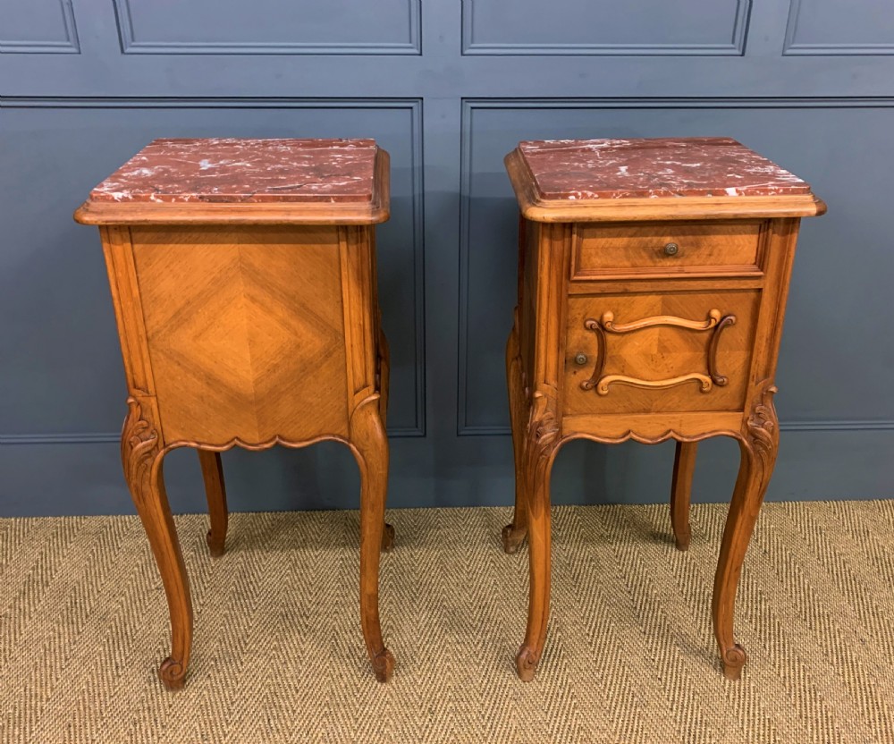 Pair of French Walnut Bedside Cupboards View V