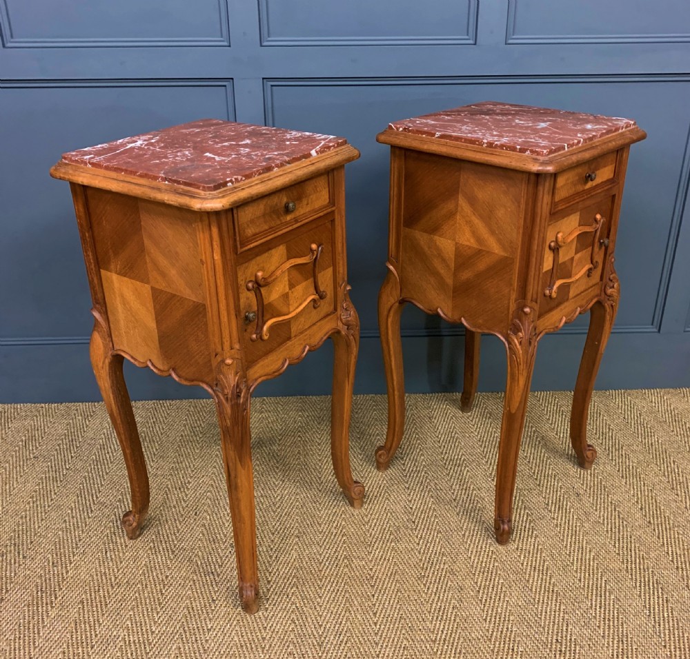 Pair of French Walnut Bedside Cupboards View XII
