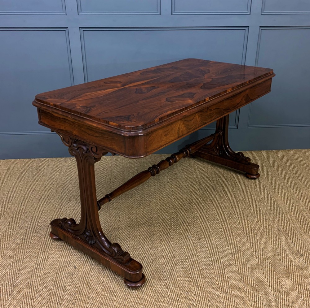 William IV Rosewood Library Stretcher Table