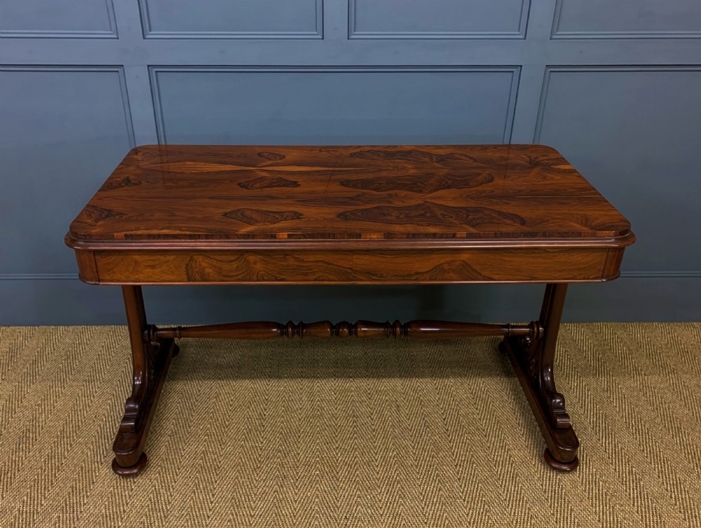 William IV Rosewood Library Stretcher Table View II