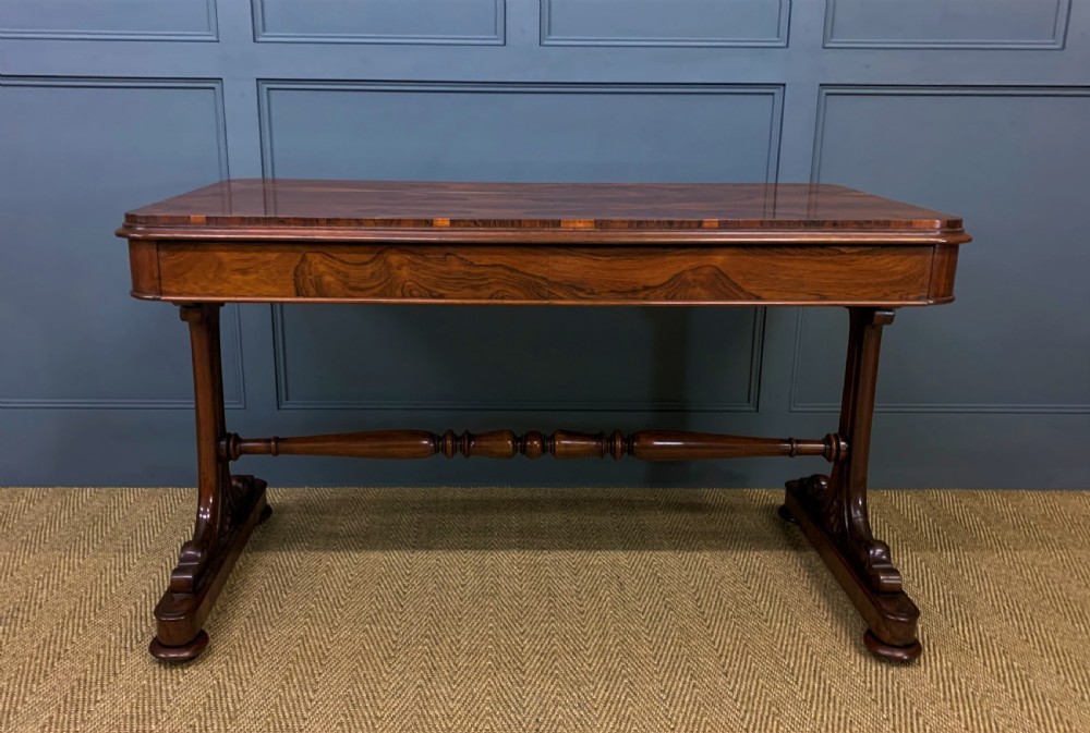 William IV Rosewood Library Stretcher Table View VI