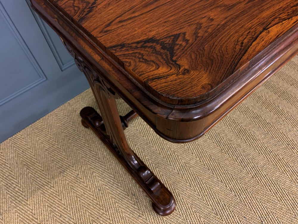William IV Rosewood Library Stretcher Table View VIII