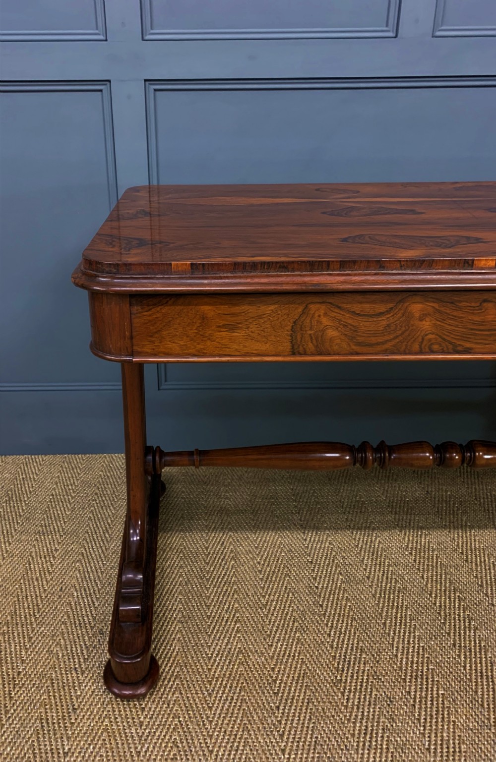 William IV Rosewood Library Stretcher Table View X