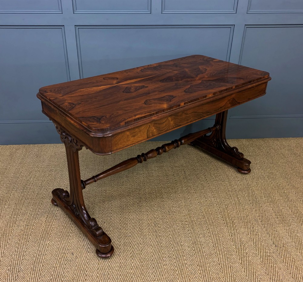 William IV Rosewood Library Stretcher Table View XI