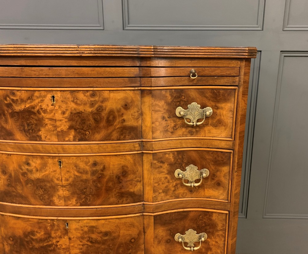 Burr Walnut Serpentine Chest of Drawers View VII