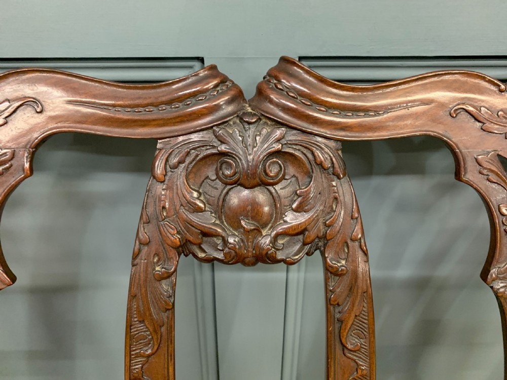 Chippendale Design Mahogany Settee Bench View IV