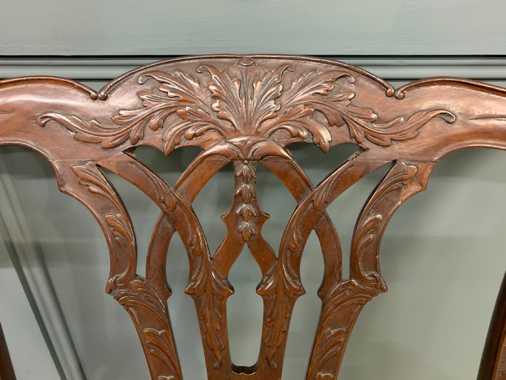 Chippendale Design Mahogany Settee Bench View IX