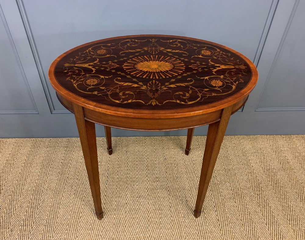 Inlaid Mahogany Oval Occasional Table View II